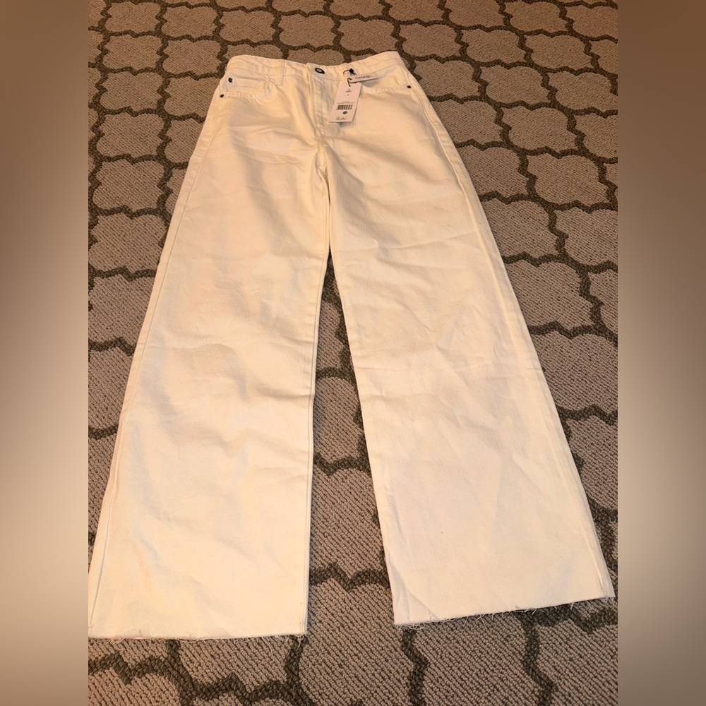George Women's Off-White Wide-Leg Jeans size 10